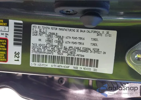 2022 Toyota Tacoma Sr5 V6 из США, поврежденный, VIN 3TMDZ5BNXNM124472